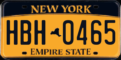 NY license plate HBH0465