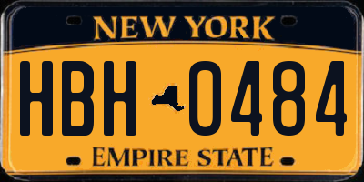 NY license plate HBH0484