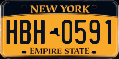 NY license plate HBH0591