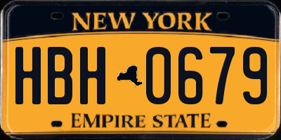 NY license plate HBH0679