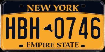 NY license plate HBH0746