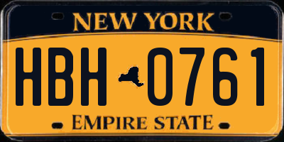 NY license plate HBH0761