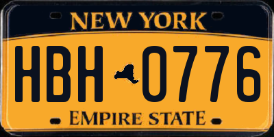 NY license plate HBH0776