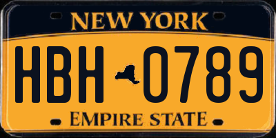 NY license plate HBH0789