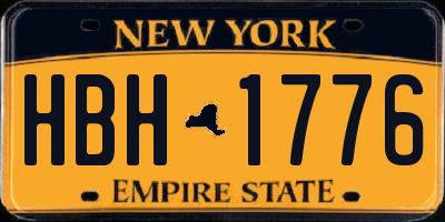 NY license plate HBH1776