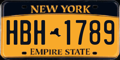 NY license plate HBH1789
