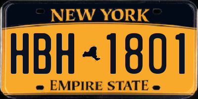 NY license plate HBH1801