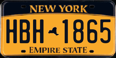 NY license plate HBH1865