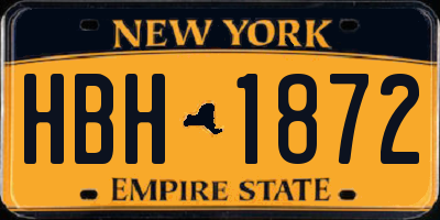 NY license plate HBH1872