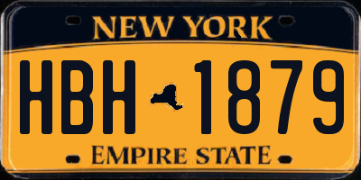 NY license plate HBH1879