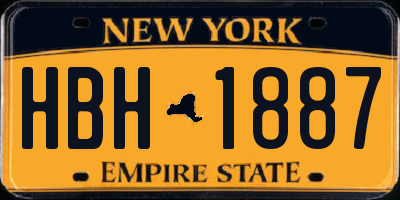 NY license plate HBH1887