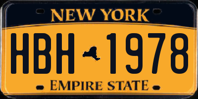 NY license plate HBH1978