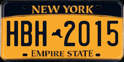 NY license plate HBH2015