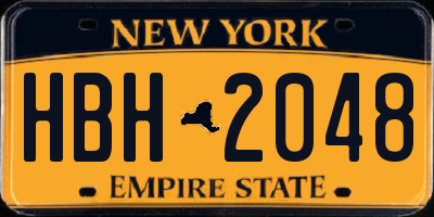 NY license plate HBH2048