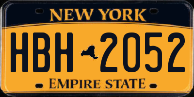 NY license plate HBH2052