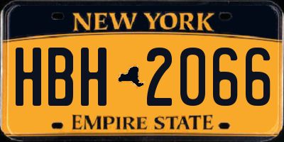 NY license plate HBH2066