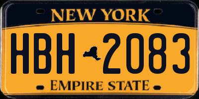 NY license plate HBH2083