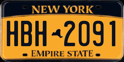 NY license plate HBH2091