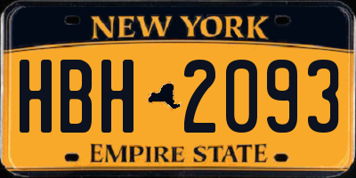NY license plate HBH2093