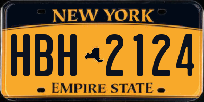 NY license plate HBH2124