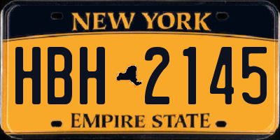 NY license plate HBH2145