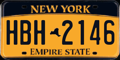 NY license plate HBH2146