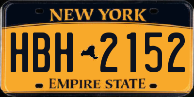 NY license plate HBH2152