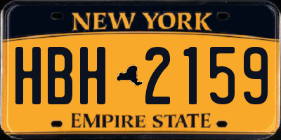NY license plate HBH2159