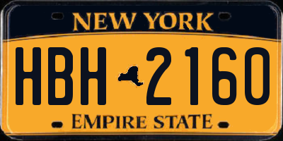 NY license plate HBH2160