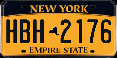 NY license plate HBH2176