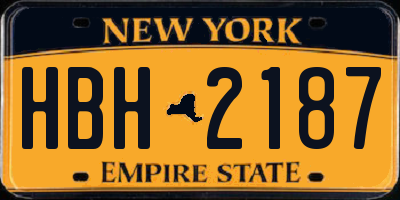 NY license plate HBH2187