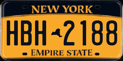 NY license plate HBH2188