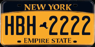 NY license plate HBH2222