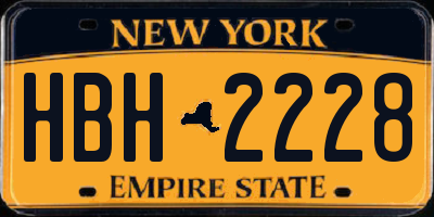 NY license plate HBH2228