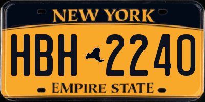 NY license plate HBH2240