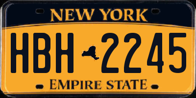 NY license plate HBH2245