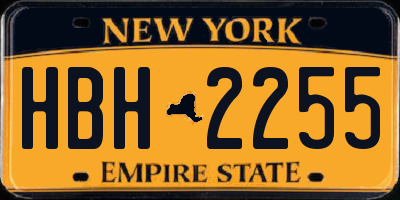 NY license plate HBH2255