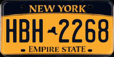 NY license plate HBH2268