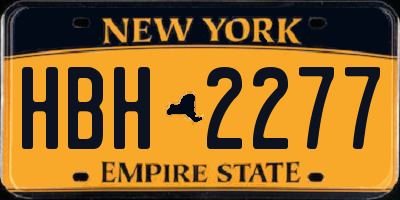 NY license plate HBH2277