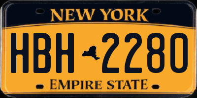 NY license plate HBH2280