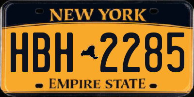 NY license plate HBH2285