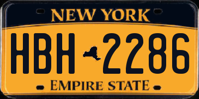 NY license plate HBH2286