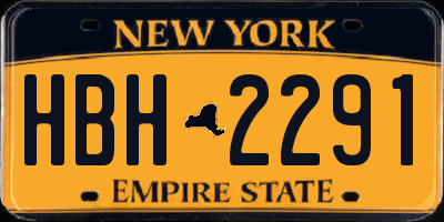 NY license plate HBH2291