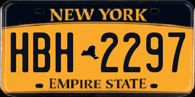 NY license plate HBH2297