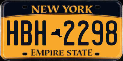 NY license plate HBH2298