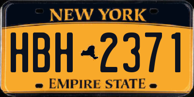 NY license plate HBH2371