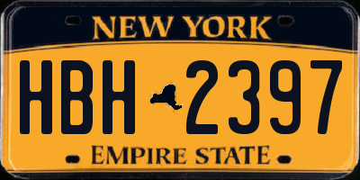 NY license plate HBH2397