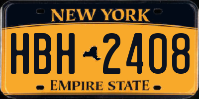 NY license plate HBH2408
