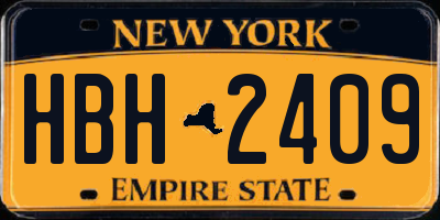 NY license plate HBH2409