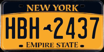 NY license plate HBH2437